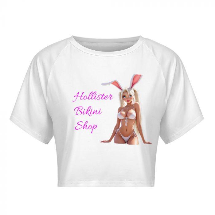Hollister Bikini Shop Bunny Crop – Flirty White Tee - Image 3