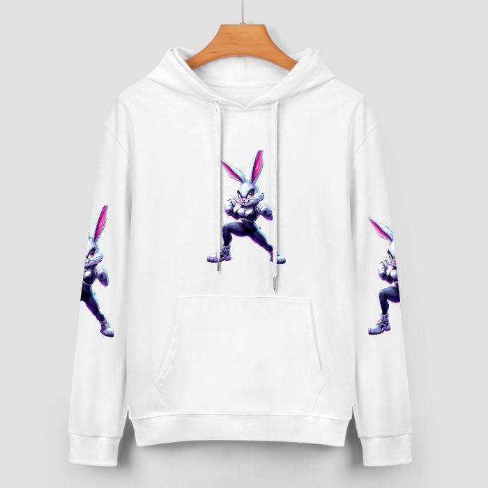 Combat Bunny Hoodie – Fierce Fighter Bunny Hoodie with Bold Sleeve Graphics - Image 2