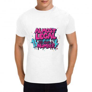 Almost Legal – It’s Just a Number Tee (Blue Graffiti Version) – Bold Flirty Streetwear（Made in USA，Ships to USA Only）