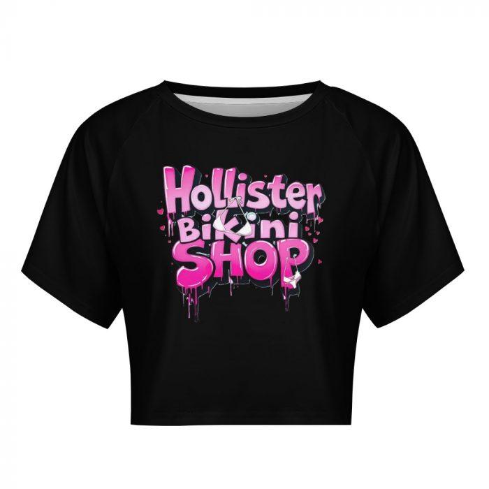 Hollister Bikini Shop Crop – Graffiti Pink Drip Edition - Image 8