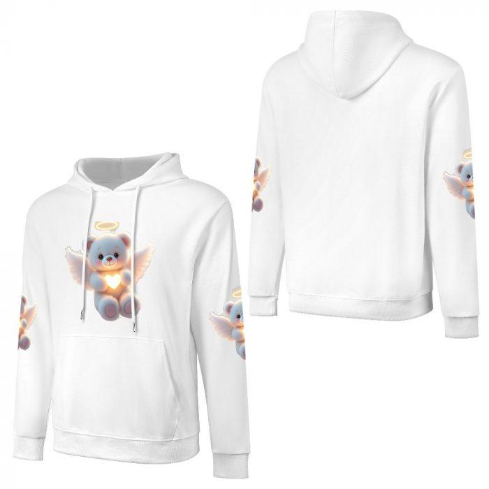 Glow Heart Angel Bear Hoodie – Soft White Hoodie with Wings, Halo & Glowing Chest Graphic - Image 5