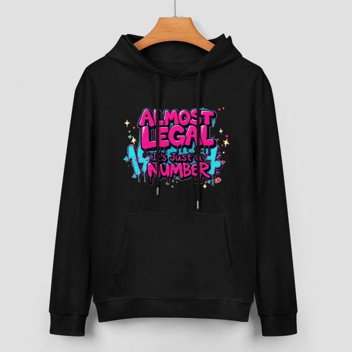 Almost Legal, It’s Just a Number – Graffiti Hoodie - Image 2