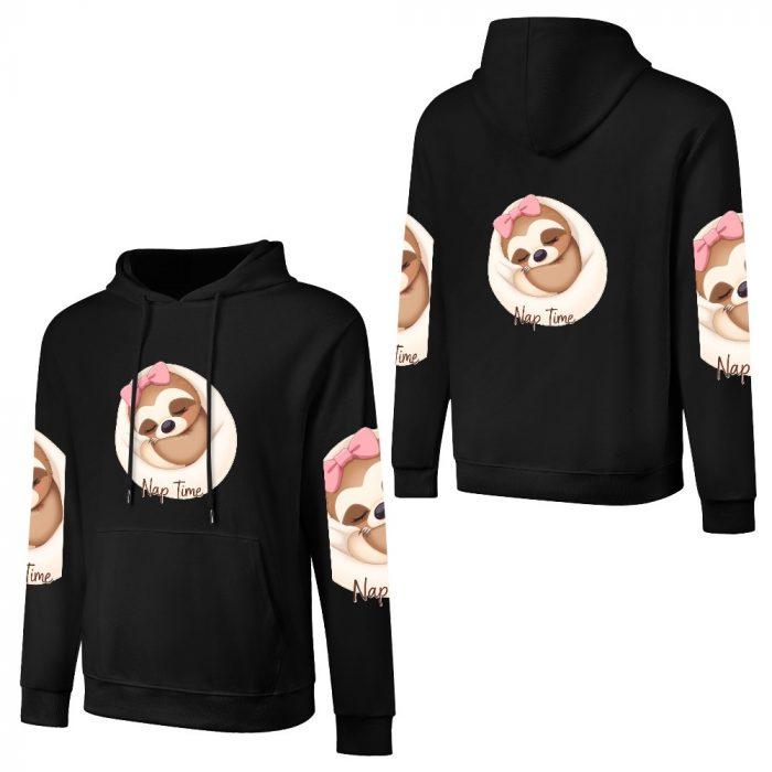 Nap Time Sloth Hoodie – Adorable Pink Bow Lazy Day Sweatshirt - Image 3