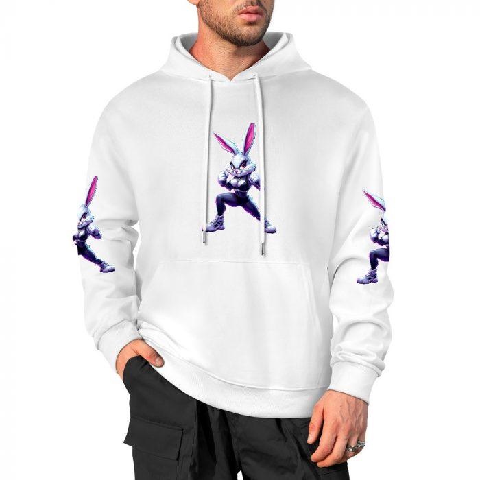 Combat Bunny Hoodie – Fierce Fighter Bunny Hoodie with Bold Sleeve Graphics - Image 3