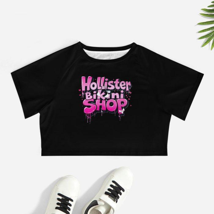 Hollister Bikini Shop Crop – Graffiti Pink Drip Edition - Image 7