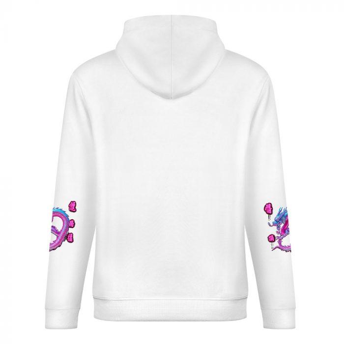 Twisted Dragon Hoodie – Neon Pink Coil Hoodie with Japanese Graffiti and Sleeve Prints - Image 6