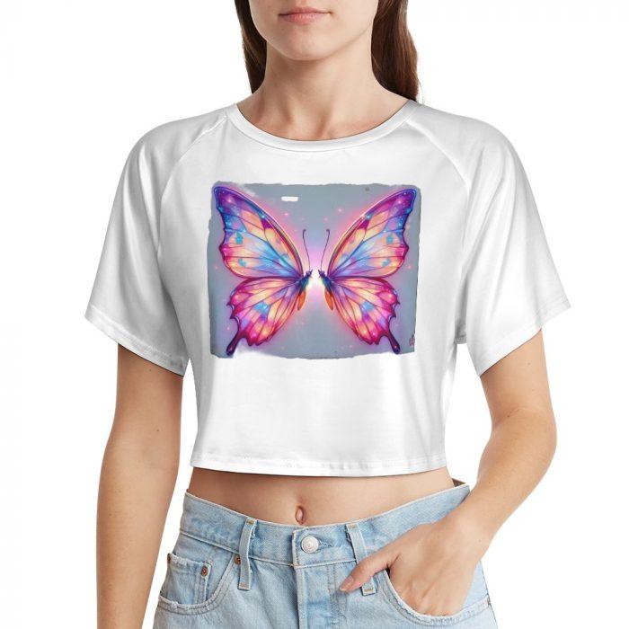 Radiant Mirror wing Crop – Vivid Glow Butterfly Tee - Image 5