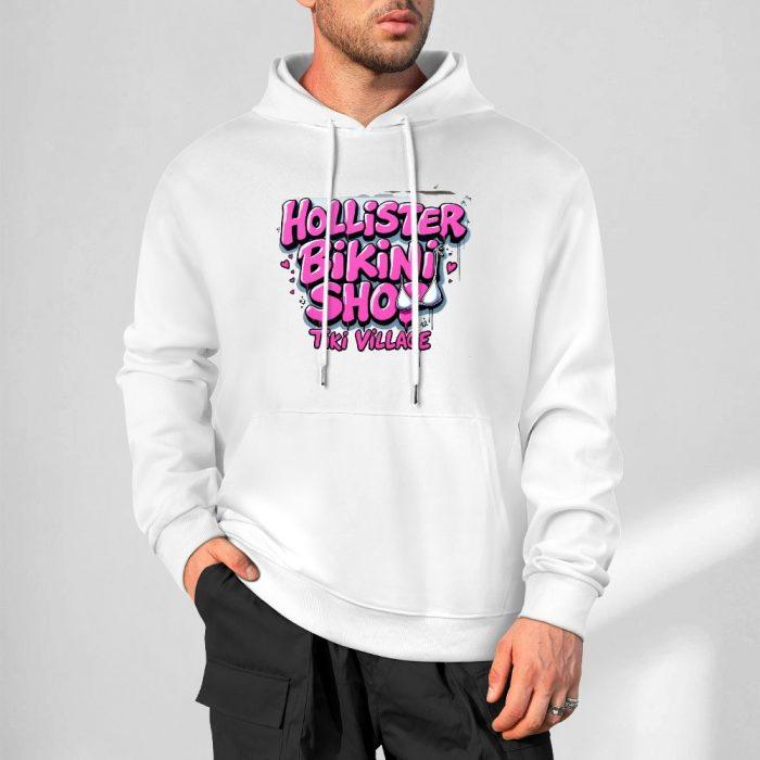 Hollister Bikini Shop Hoodie – Pink Graffiti Logo Hoodie from Tiki Village - Image 4