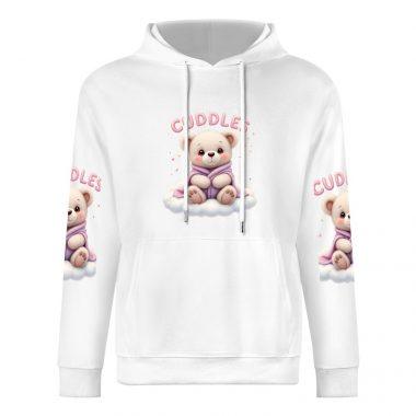 Cuddles Hoodie – Cute Teddy Bear Hoodie with Cloud Print and Sleeve Graphics