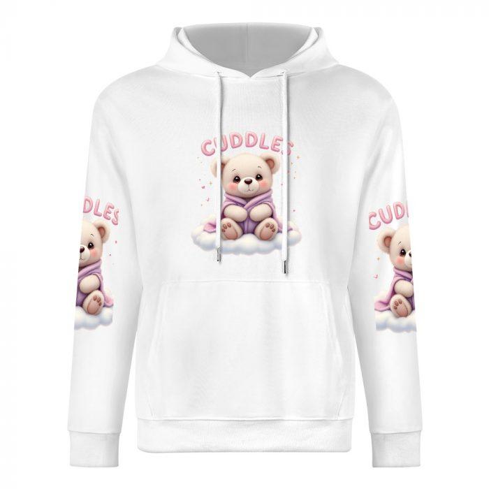 Cuddles Hoodie – Cute Teddy Bear Hoodie with Cloud Print and Sleeve Graphics