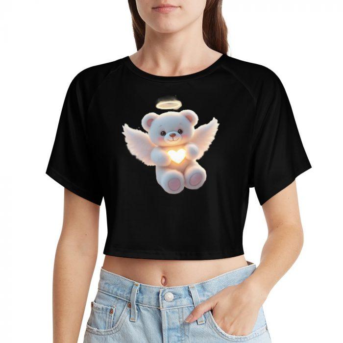 Blue Angel Teddy Crop – Soft Glow Heart Halo Tee - Image 10