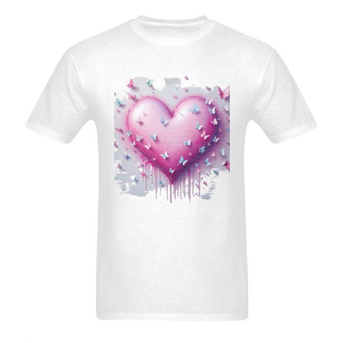 Butterfly Graffiti Heart – Dreamcore Drip Graphic T-Shirt （Made in USA，Ships to USA Only） - Image 3