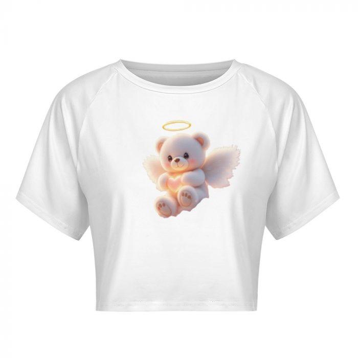 Heaven Sent Angel Teddy Crop – Soft Glow Aesthetic Tee - Image 3
