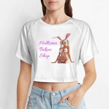 Hollister Bikini Shop Bunny Crop – Flirty White Tee