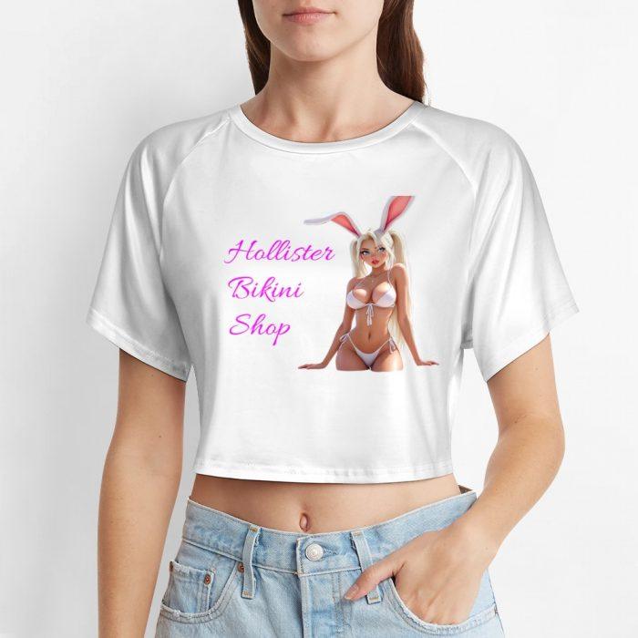 Hollister Bikini Shop Bunny Crop – Flirty White Tee