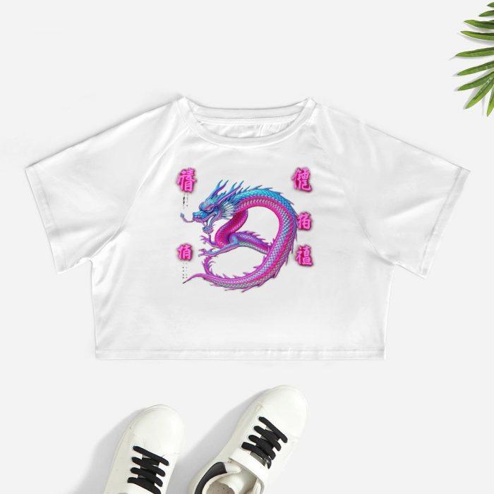 🐉Electric Neon Dragon Crop Top – Tokyo’s Red Light District - Image 2