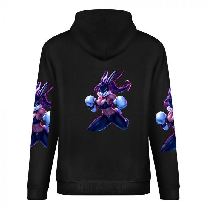 Pink Boxer Bunny Hoodie – Bold Graffiti Bunny Streetwear - Image 6