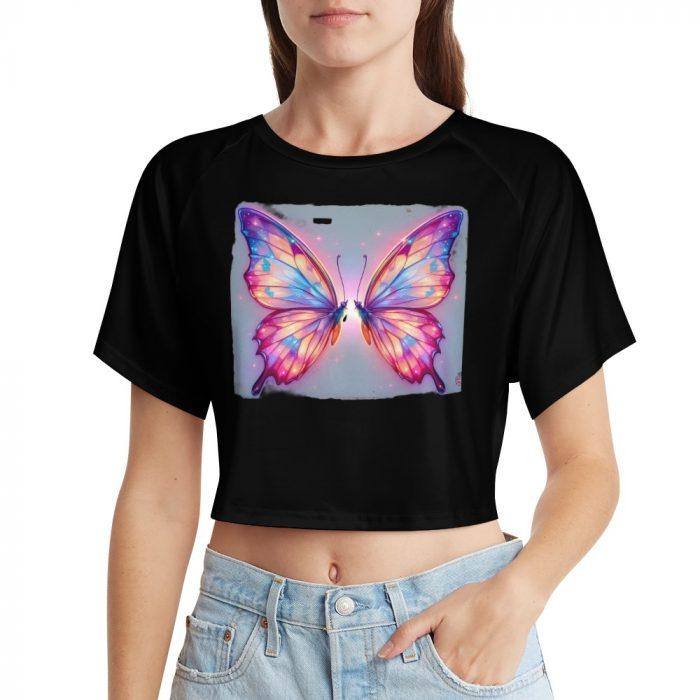 Radiant Mirror wing Crop – Vivid Glow Butterfly Tee - Image 10