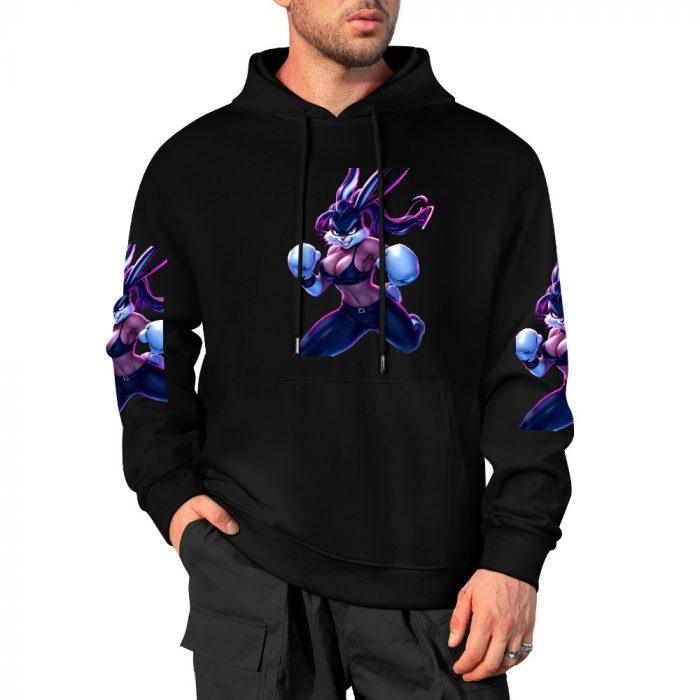 Pink Boxer Bunny Hoodie – Bold Graffiti Bunny Streetwear - Image 4