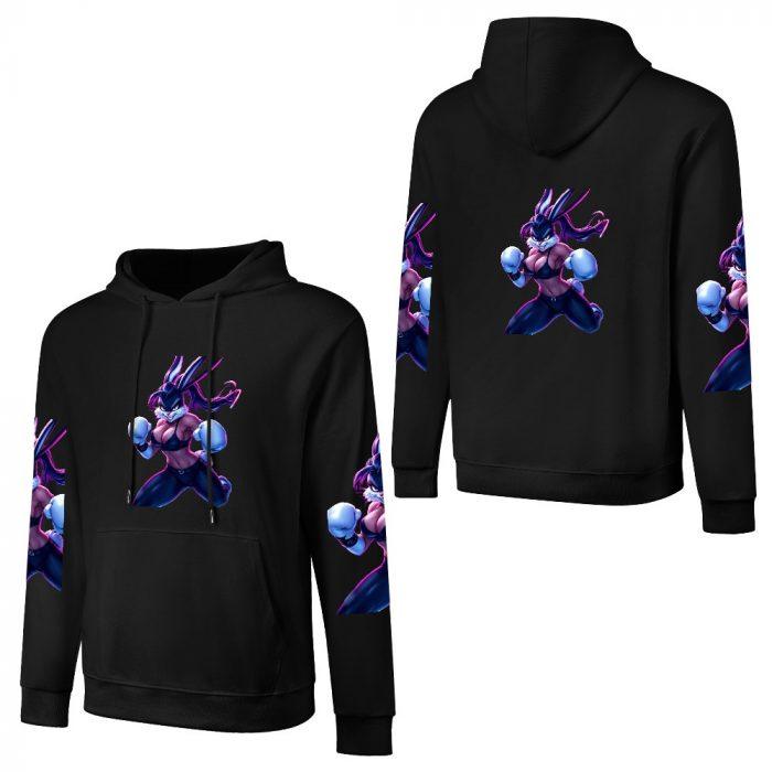 Pink Boxer Bunny Hoodie – Bold Graffiti Bunny Streetwear - Image 3