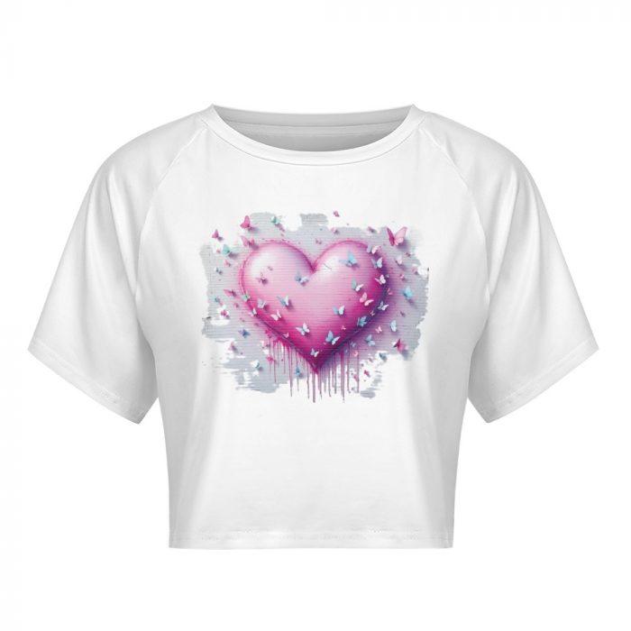 Melting Butterfly Heart Crop – Drippy Dreamcore Tee - Image 3