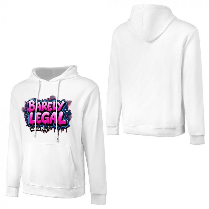 Barely Legal Hoodie – “Wanna Play?” Graffiti Bubble Text Hoodie for Bold Girls - Image 5