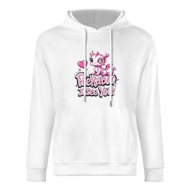 Peekaboo I See You Hoodie – Flirty Pink Cartoon Deer Graphic Hoodie for Girls