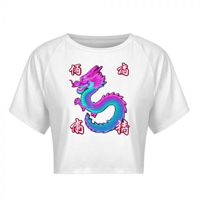 Neon Drift Dragon Crop – Tokyo Street Style Tee - Image 3