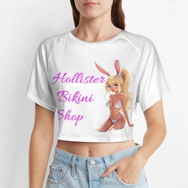 Hollister Bikini Shop Bunny Crop – Flirty White Tee