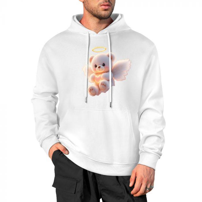 Angel Bear Hoodie – Soft White Hoodie with Glowing Halo Teddy and Wing - Image 3