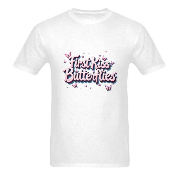 First Kiss Butterflies – Flutter Script Logo T-Shirt（Made in USA，Ships to USA Only） - Image 3