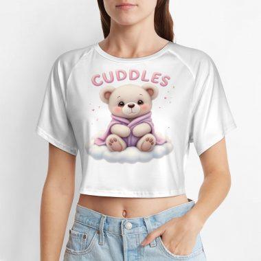 Cuddles Teddy Bear Crop Top – First Kiss Butterflies Collection