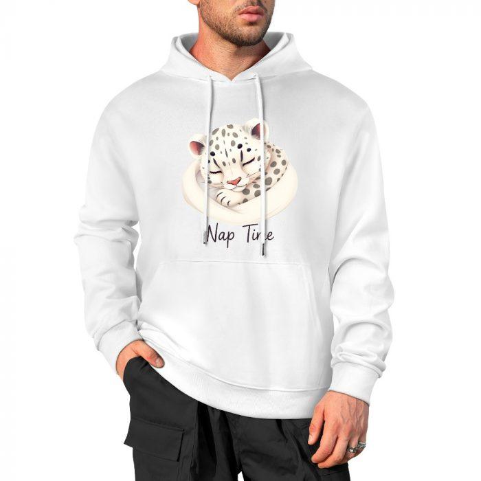 Nap Time Hoodie – Cute Snow Leopard Sleeping Sweatshirt - Image 3