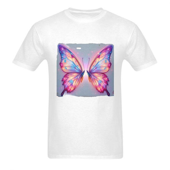 Glowing Pastel Butterfly Graphic Tee – Dreamy Symmetry Art Shirt （Made in USA，Ships to USA Only） - Image 7