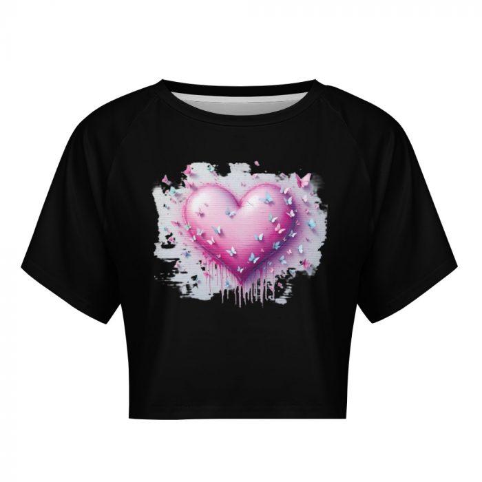Melting Butterfly Heart Crop – Drippy Dreamcore Tee - Image 8