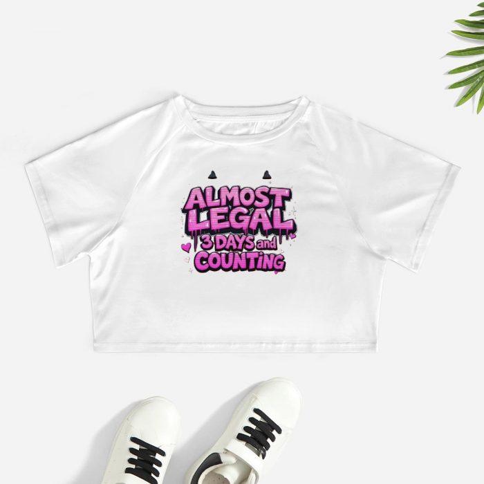 Almost Legal Countdown Crop – Graffiti Pink 3 Days Tee - Image 2