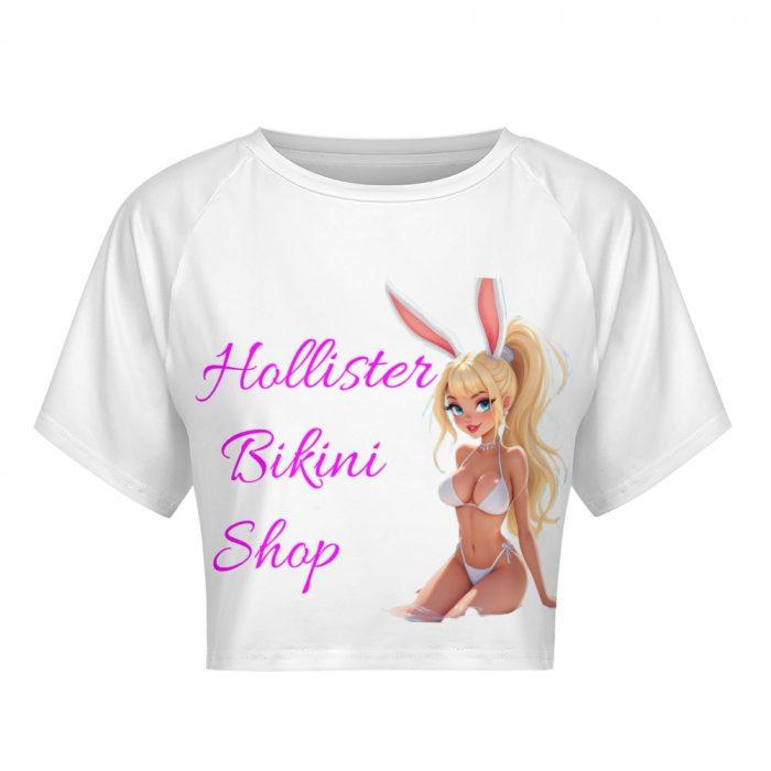 Hollister Bikini Shop Bunny Crop – Flirty White Tee - Image 3