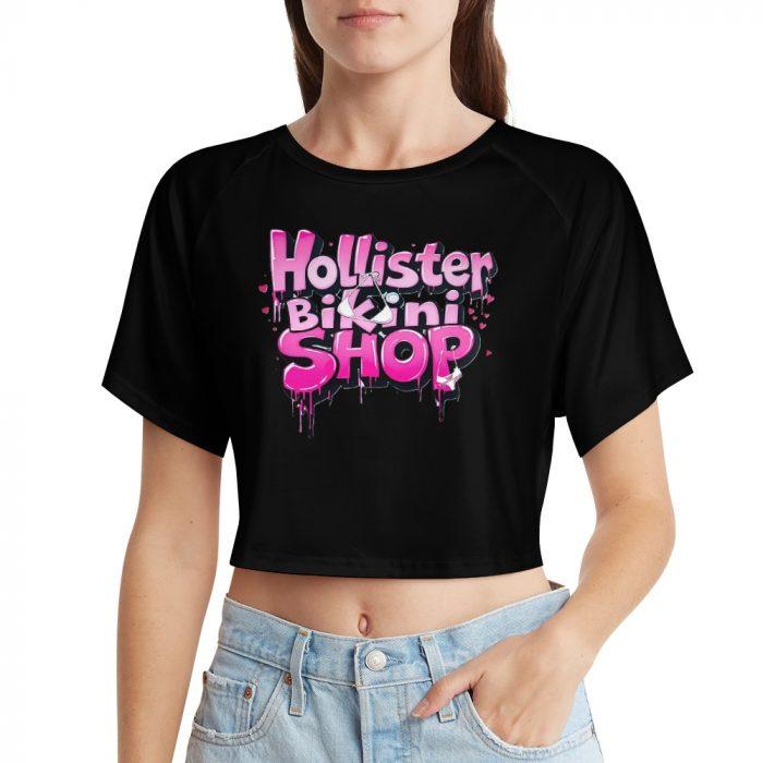Hollister Bikini Shop Crop – Graffiti Pink Drip Edition - Image 10