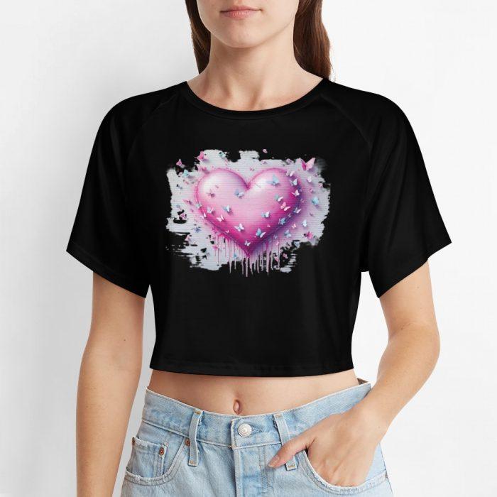 Melting Butterfly Heart Crop – Drippy Dreamcore Tee - Image 6