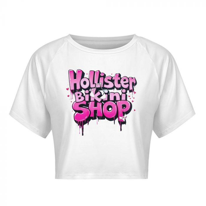 Hollister Bikini Shop Crop – Graffiti Pink Drip Edition - Image 3
