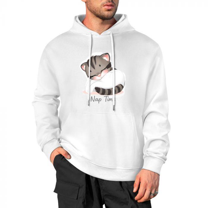 Nap Time Cat Hoodie – Cute Sleeping Tabby Hoodie for Soft Girl Chill Vibes - Image 3