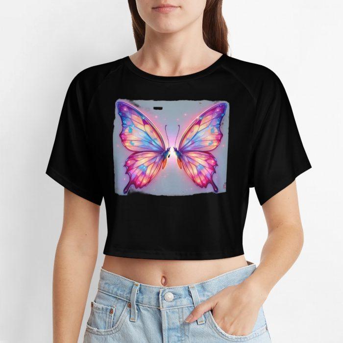 Radiant Mirror wing Crop – Vivid Glow Butterfly Tee - Image 6