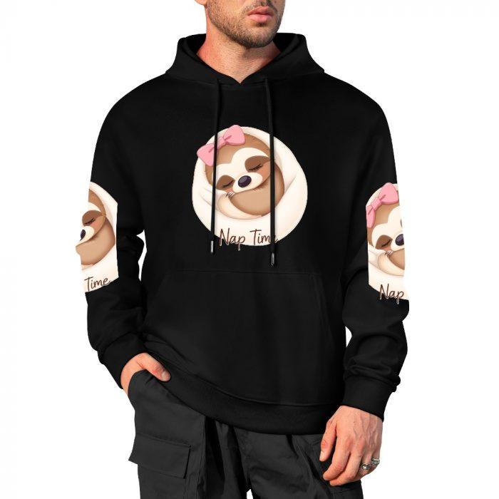 Nap Time Sloth Hoodie – Adorable Pink Bow Lazy Day Sweatshirt - Image 4