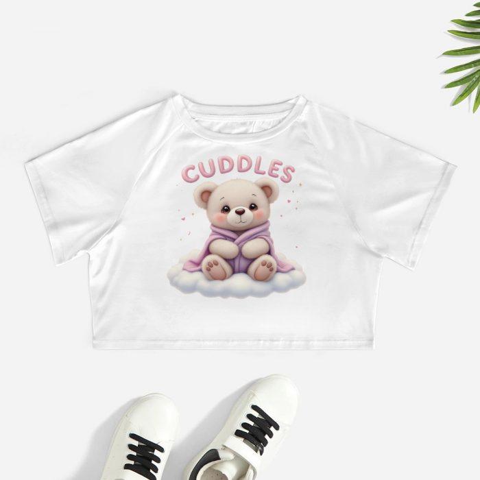 Cuddles Teddy Bear Crop Top – First Kiss Butterflies Collection - Image 2
