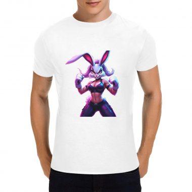 Flex Bunny – Buff Babe Street Fighter Graphic T-Shirt(Made in USA,Ships to USA Only)