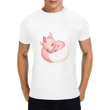 Sleeping Pink Dragon Graphic Tee – Soft Fantasy Art Shir