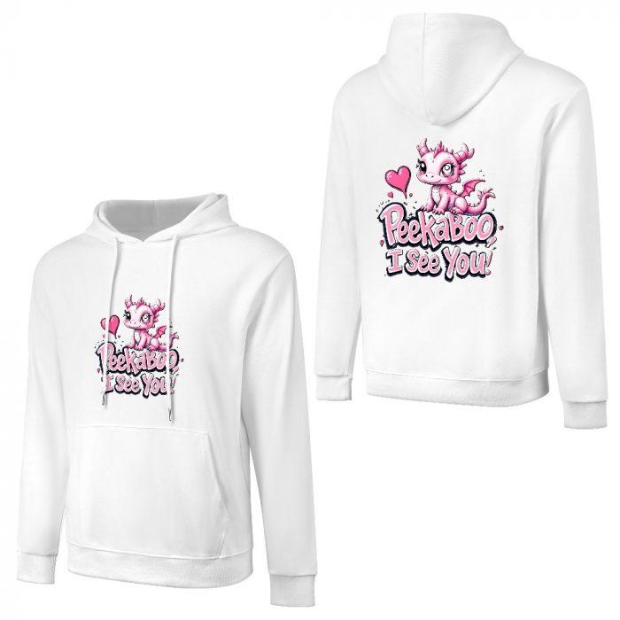 Peekaboo I See You Hoodie – Flirty Pink Cartoon Deer Graphic Hoodie for Girls - Image 5