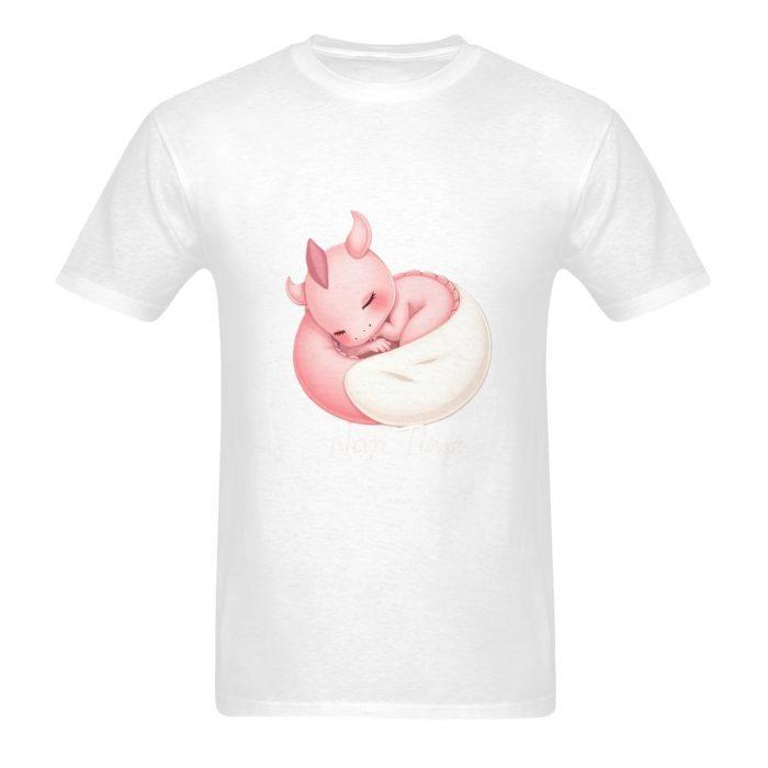 Sleeping Pink Dragon Graphic Tee – Soft Fantasy Art Shir - Image 7