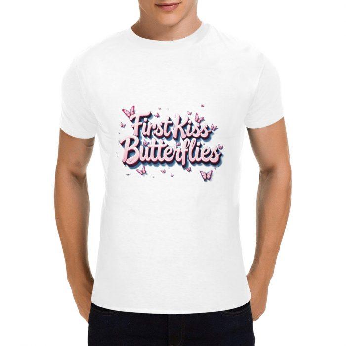 First Kiss Butterflies – Flutter Script Logo T-Shirt（Made in USA，Ships to USA Only） - Image 5