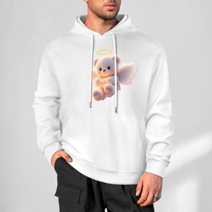 Angel Bear Hoodie – Soft White Hoodie with Glowing Halo Teddy and Wing - Image 4